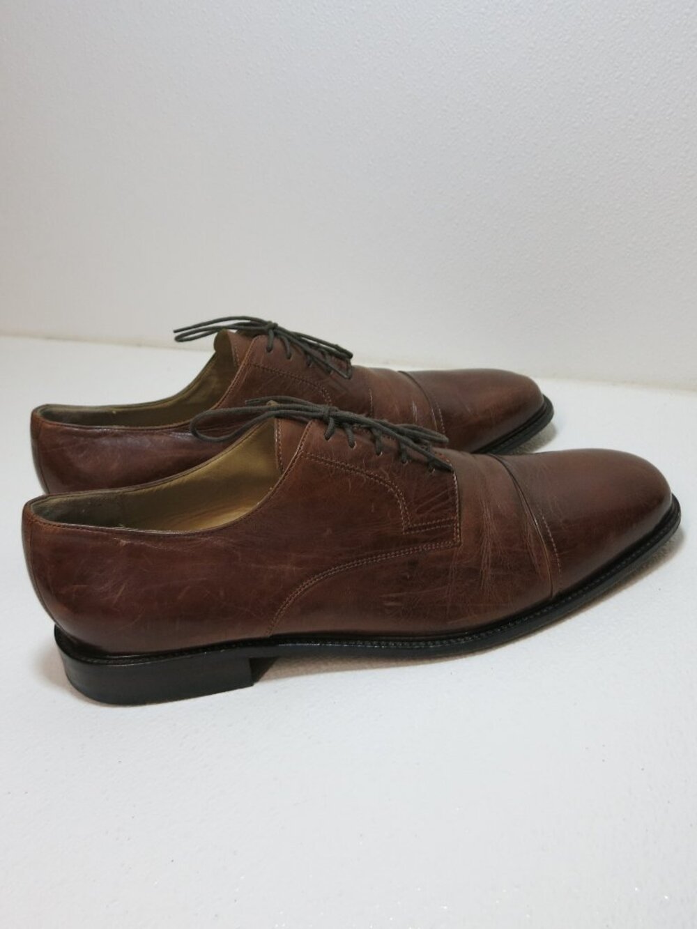 Johnston & Murphy Cap Toe Oil Tanned Leather Oxfords Men's Footwear Shoes 14 M - Picture 4 of 7